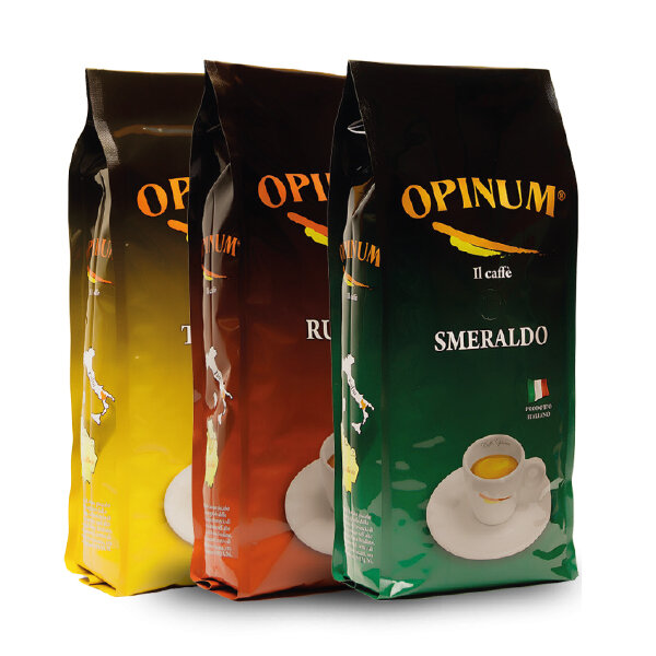 OPINUM EINSTIEGSPAKET - ganze Bohne - 3 x 1 kg (Topazio, Smeraldo, Rubino)