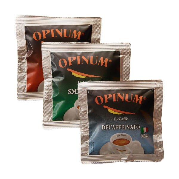 Opinum ESE-Probierpaket: RUBINO, SMERALDO, DECAFFEINATO - 3 x 10 ESE-Pads / Cialde