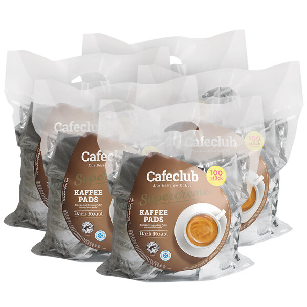 Caféclub Kaffeepads DARK ROAST 5 x 100 Pads im Megabeutel