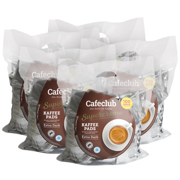 Caféclub Kaffeepads EXTRA DARK - 5 x 100 Pads im Megabeutel