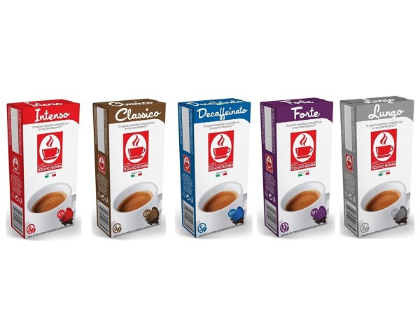 Caffè Bonini Probierset 5 Sorten Kaffeekapseln Nespresso ®*