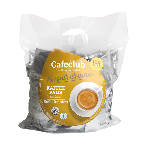 Caféclub Kaffeepads ENTKOFFEINIERT 100 Pads - MHD:
