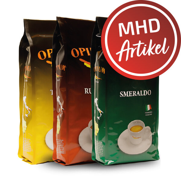 OPINUM ABVERKAUFSPAKET MHD: 31.10.2022 !!! - ganze Bohne - 3 x 1 kg (Topazio, Smeraldo, Rubino)