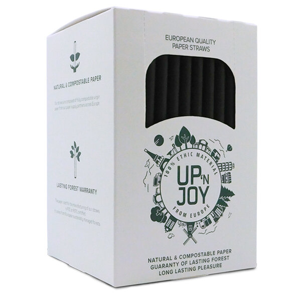 Das "große" Halloween-Paket: 6 x L APERITIVO SPRITZ 750 ml + Upn Joy PAPIERTRINKHALME schwarz - 140 Stück - 8 mm x 195 mm