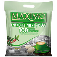 Maximo Kaffeepads ENTKOFFEINIERT - 100 Pads im Megabeutel