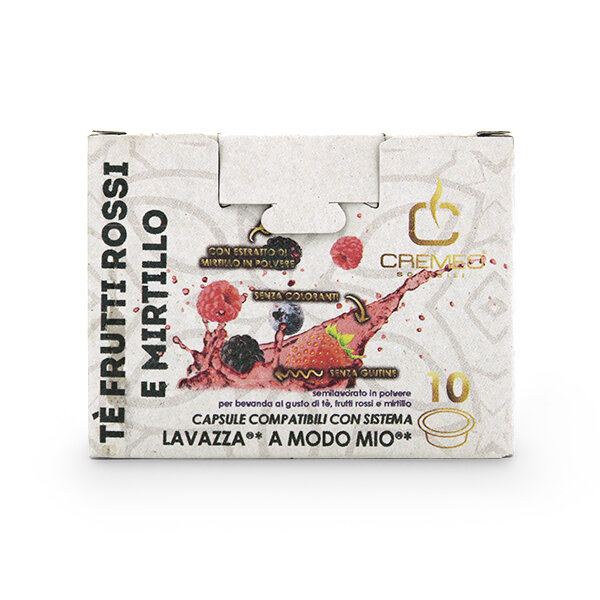 CREMEO Linea Solubili TÈ FRUTTI  ROSSI E MERTILLO - MHD: 30.03.2024 !! - 10 Teekapseln Lavazza a Modo Mio ®* kompatibel