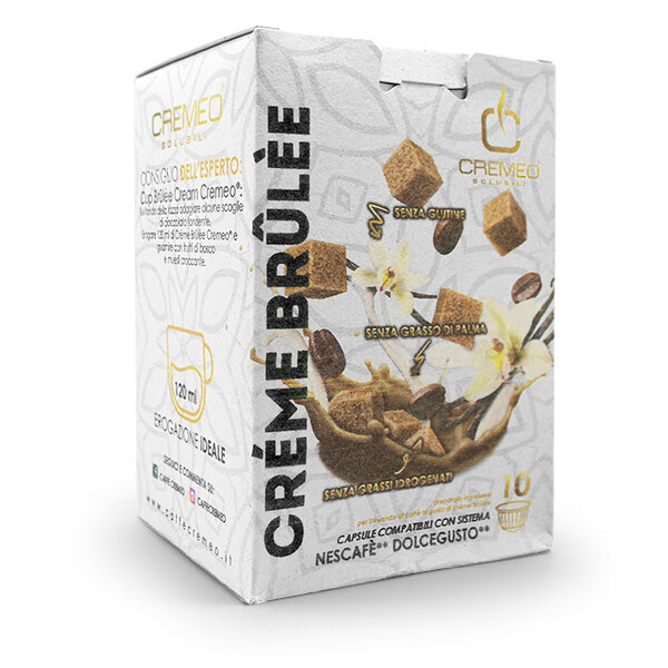 CREMEO Linea Solubili CRÉME BRÛLÉE - MHD: 31.05.2024 !!! - 10 Kapseln Dolce Gusto ®* kompatibel