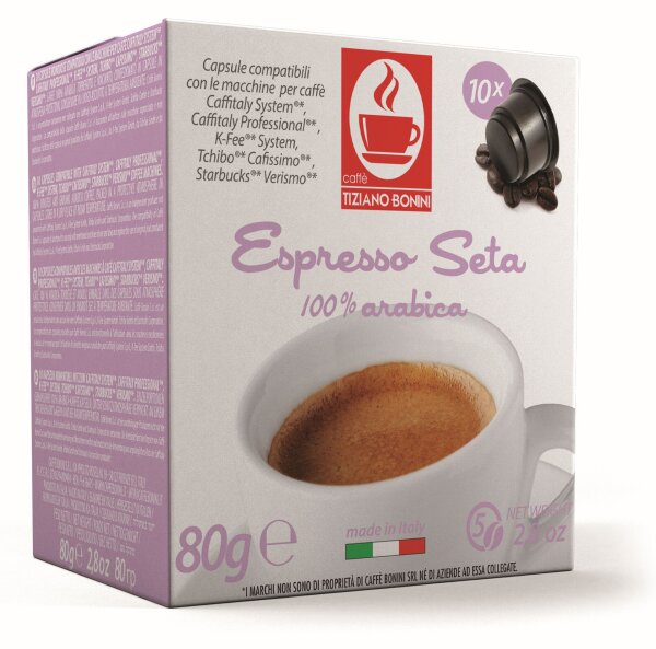 Caffè Bonini Seta Kompatible Kapseln Caffitaly ®* K-Fee ®* Tchibo ®* - MHD überschritten: 13.07.2019
