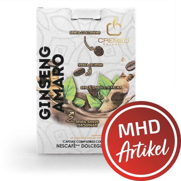 CREMEO Linea Solubili GINSENG AMARO - !!! MHD: 12.05.2024 !!! (10 Kapseln Dolce Gusto ®* kompatibel)