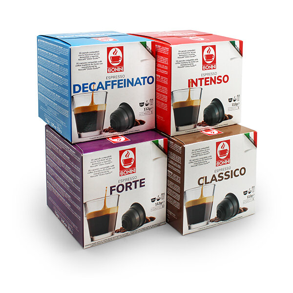 Caffè Bonini Probierset 4 x 16 Kaffeekapseln Dolce Gusto ®*